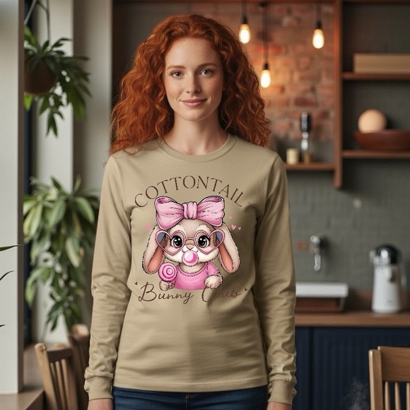 Easter Bunny t-shirt long sleeve S M L XL Funny and cute bunny club egg hunt new - Picture 6 of 10